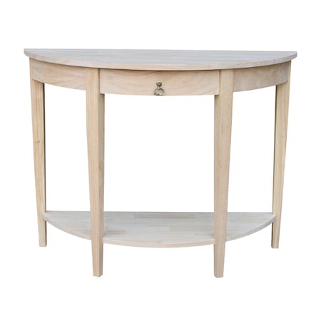 International Concepts Rectangle Half Moon Console Table, 42 W, 16 L, 31 in H, Wood, Unfinished OT-1643HD